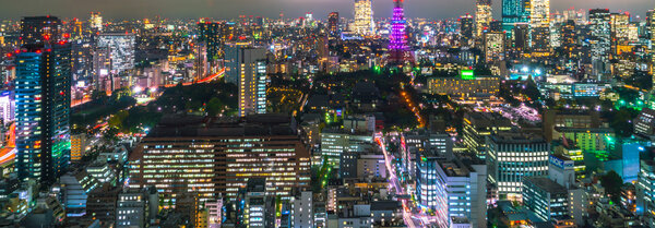 TOKYO - NOVEMBER 26: The Tokyo lights up the skyline on NOVEMBER 26, 2015 in Tokyo, Japan. Tokyo is the most populated metropolitan area in the world.
