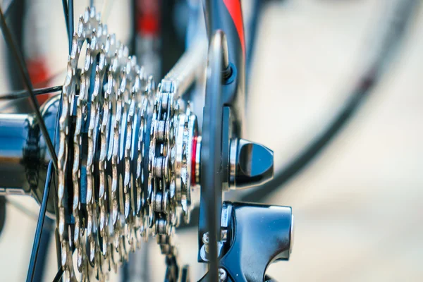 Ingranaggi metallici della bicicletta — Foto Stock