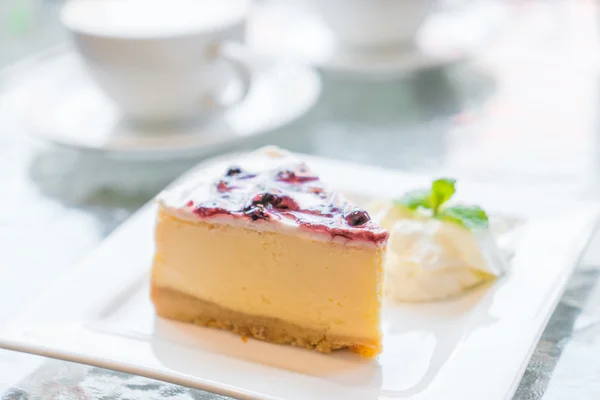 Plakje zoete Cheesecake — Stockfoto