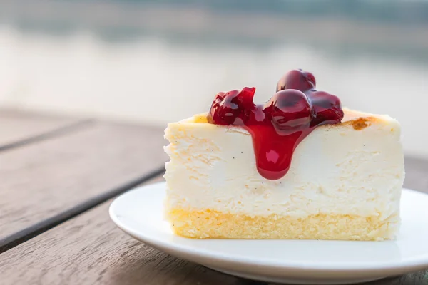 Plakje zoete Cheesecake — Stockfoto