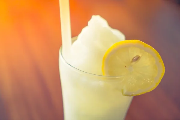 Fresh lemonade on wood table — Stock Photo, Image