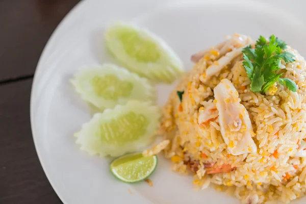 오징어, 고화질 이미지와 쌀 — 스톡 사진