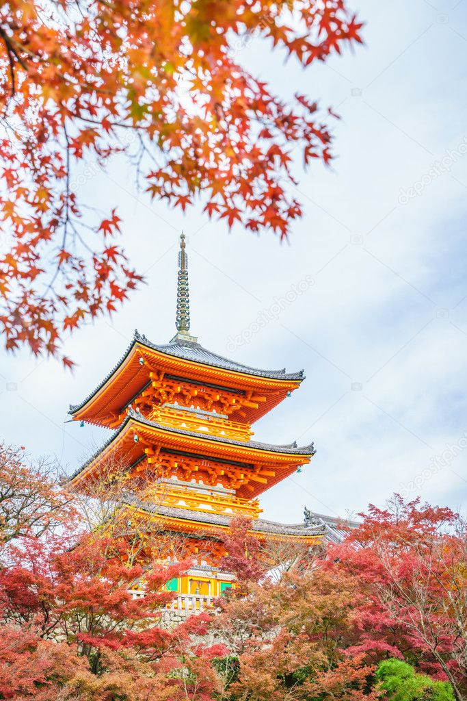 Beautiful Architecture in Kiyomizu-dera Temple Kyoto, Japan