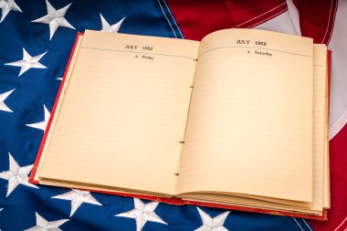 Amerikan bayrağı Vintage açık kitap