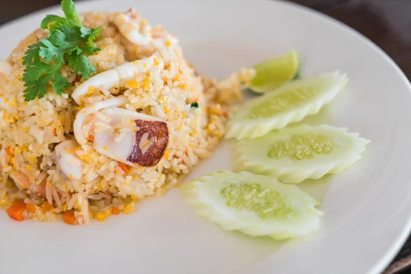 오징어, 고화질 이미지와 쌀 — 스톡 사진