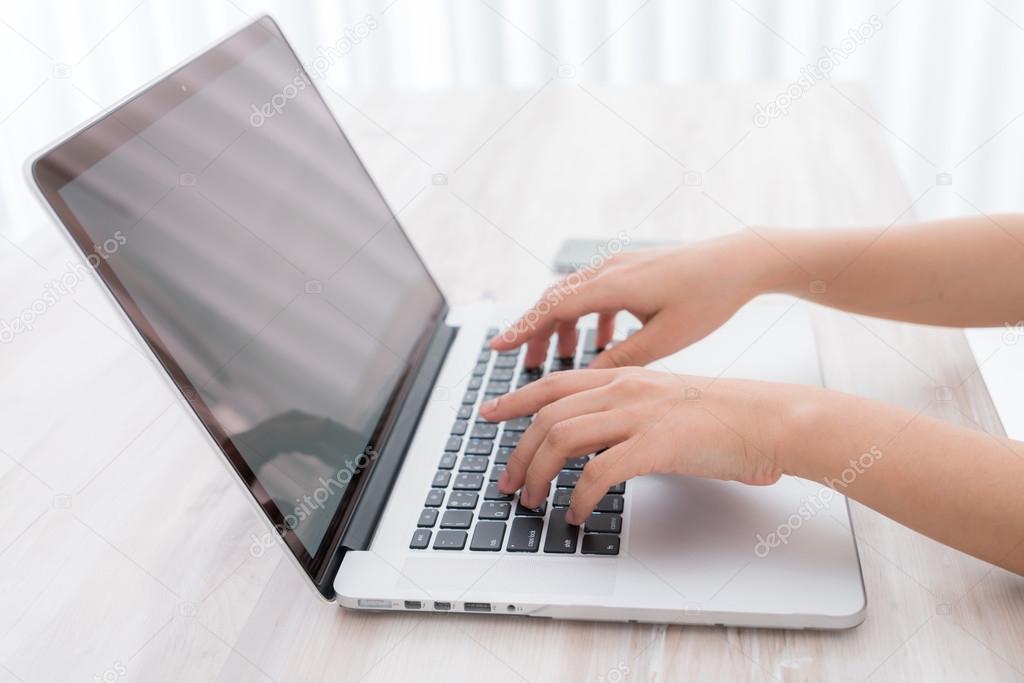 Person Typing Stock Photo