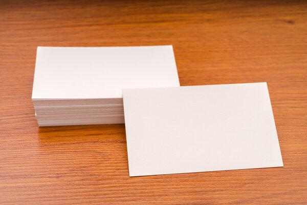 empty white business cards 