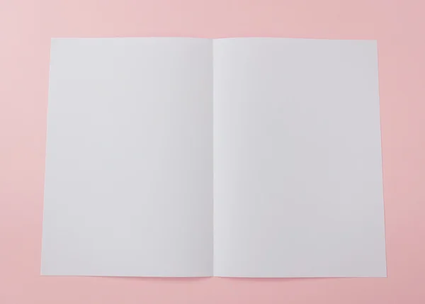 Біфолд білий шаблонний папір — стокове фото