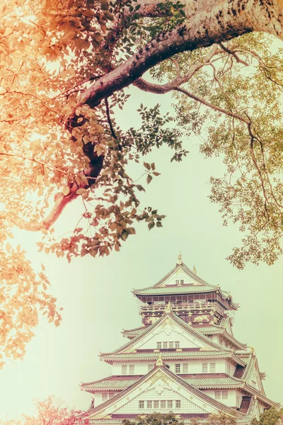 Het kasteel van Osaka in Osaka Japan (gefilterde afbeelding verwerkt vintage e — Stockfoto