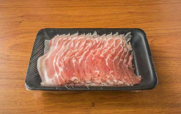 Slide daging babi mentah — Stok Foto