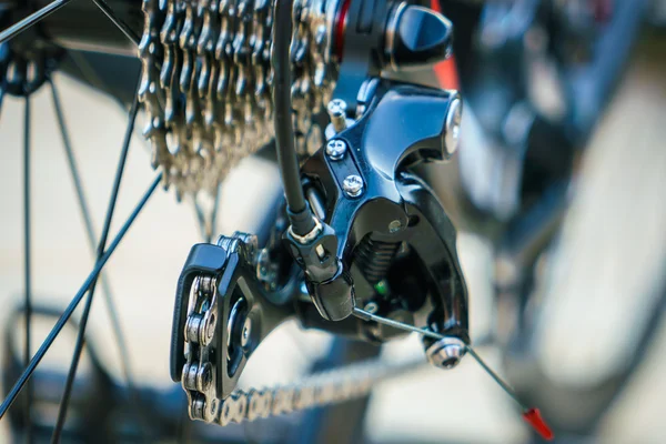 Primo piano degli ingranaggi della bicicletta — Foto Stock