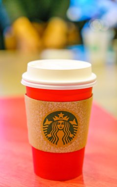 Tokyo, Japonya - 24 Kasım 2015. Starbucks kahve arka plan. 