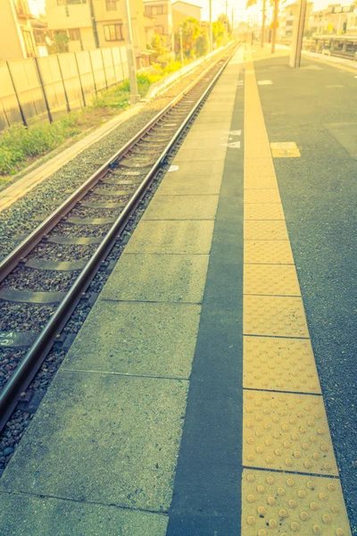 Estação ferroviária do Japão. (Imagem filtrada processada efeito vintage — Fotografia de Stock