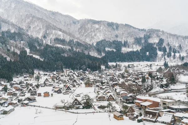 Zimní Shirakawago Sníh padající, Japonsko — Stock fotografie