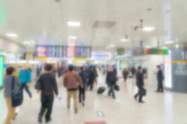 Αφηρημένο θαμπάδα ανθρώπους στο μετρό στο σταθμό — Φωτογραφία Αρχείου