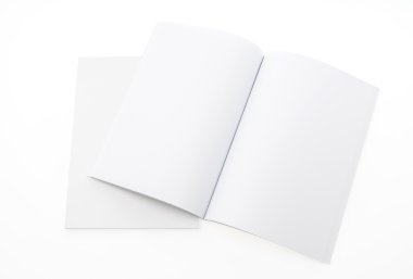 Boş katalog, broşür, dergiler, alay üzerinde beyaz backgrou kitap