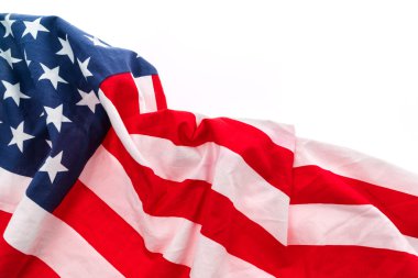 Beyaz arkaplanda Amerikan bayrağı .