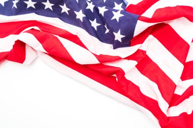 Beyaz arkaplanda Amerikan bayrağı .