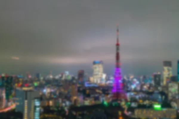 Desenfoque abstracto Vista aérea luces bokeh, ciudad de Tokio, Japón — Foto de Stock