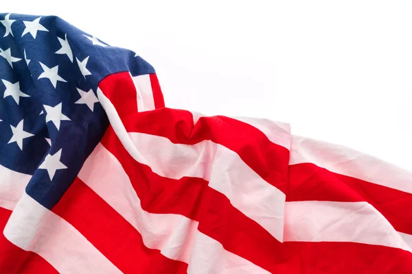 Bandera americana sobre fondo blanco . — Foto de Stock