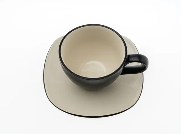 Beyaz zemin üzerine siyah kahve fincanı . — Stok fotoğraf