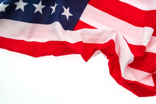 Американский флаг на белом фоне . — стоковое фото