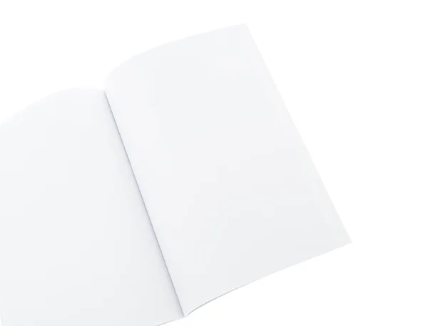 Порожній каталог, брошура, журнали, книга глузує на білому фоні — стокове фото