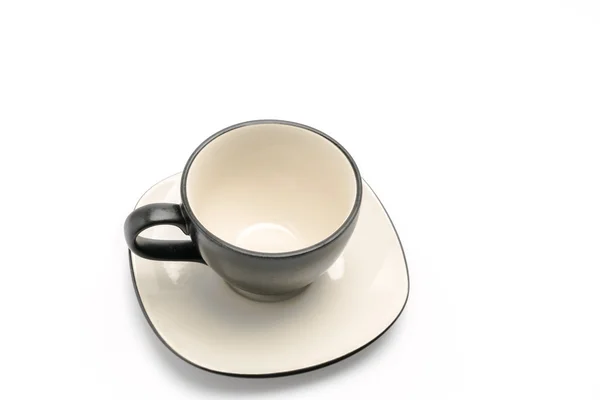 Svart kaffekopp på en vit bakgrund . — Stockfoto