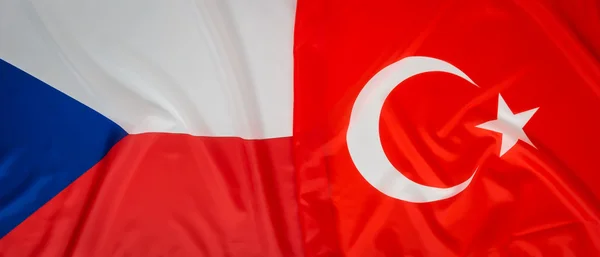 Cseh köztársaságbeli és törökországi zászló . — Stock Fotó