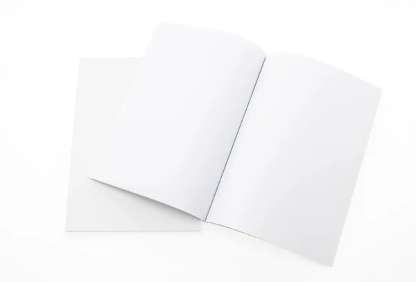 Pusty katalog, broszury, czasopisma, książki mock up na biały backgrou — Zdjęcie stockowe