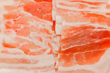 Slayt çiğ domuz yakın çekim  .