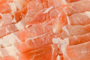 Slayt çiğ domuz yakın çekim  .