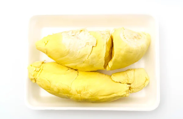 Durian Re di frutta su sfondo bianco . — Foto Stock