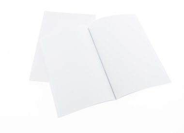 Boş katalog, broşür, dergiler, alay üzerinde beyaz backgrou kitap