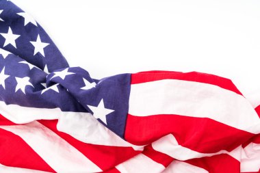 Beyaz arkaplanda Amerikan bayrağı .