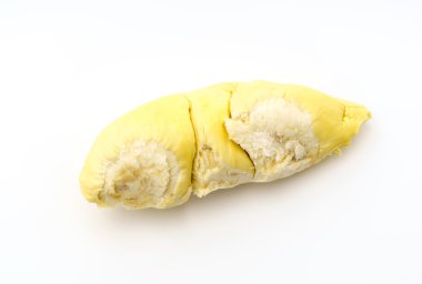 Beyaz arkaplanda meyvelerin kralı Durian .