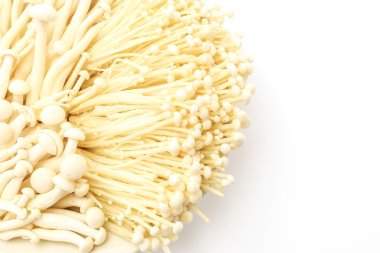 Enoki mantar ve beyaz arka plan üzerinde kayın mantar .