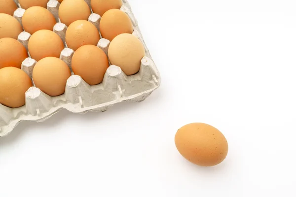 Fresh eggs in package on White Background . — Stock Photo, Image