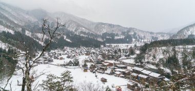 Shirakawago kış kar düşüyor, Japonya ile
