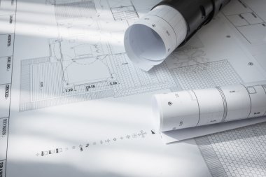 Mimari proje inşaat planları .