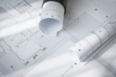 Mimari proje inşaat planları .