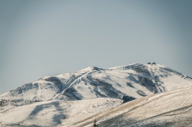 Japonya kış dağ (filtre uygulanmış görüntü işlenen vintage etkisi