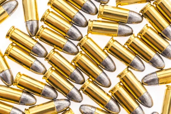 9mm bullet for gun on white background — Stock Photo, Image