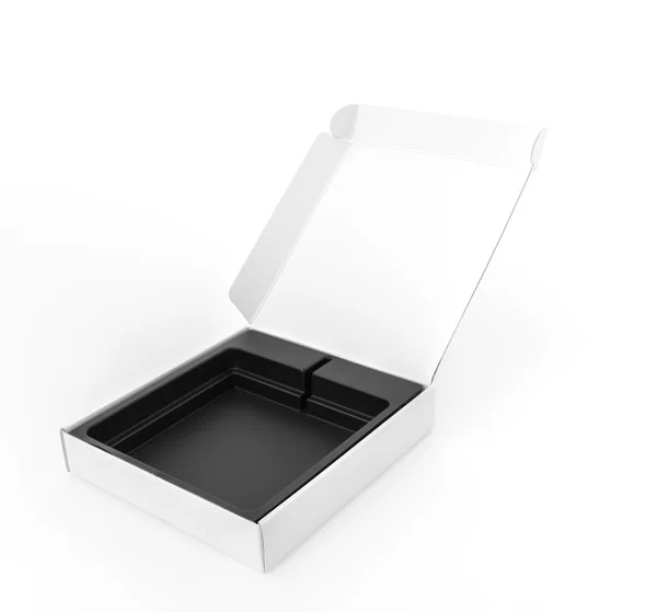 Caja blanca en blanco maqueta sobre fondo blanco  . —  Fotos de Stock