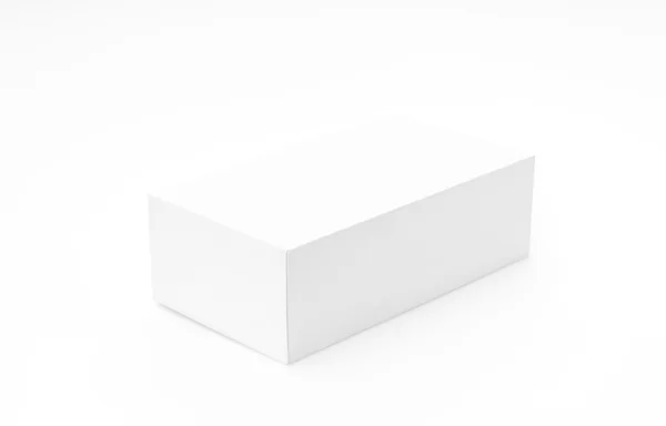 Boş beyaz kutu beyaz zemin üzerine alay etmek yukarıya . — Stok fotoğraf