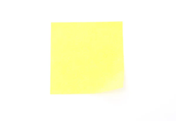 Nota de vara amarela no fundo branco  . — Fotografia de Stock