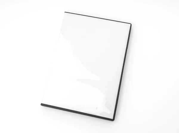 Disque compact vierge avec couvercle sur fond blanc  . — Photo