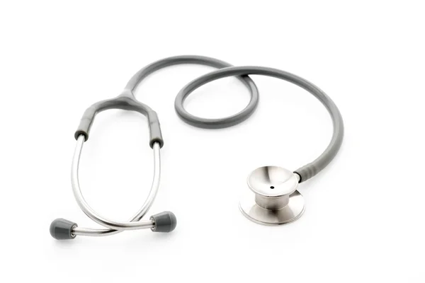 Stetoscopio medico su sfondo bianco . — Foto Stock