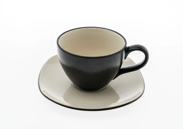 Zwarte koffie cup op een witte achtergrond . — Stockfoto