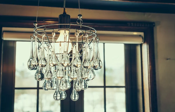 Vintage crystal chandelier ( Filtered image processed vintage ef — Stock Photo, Image